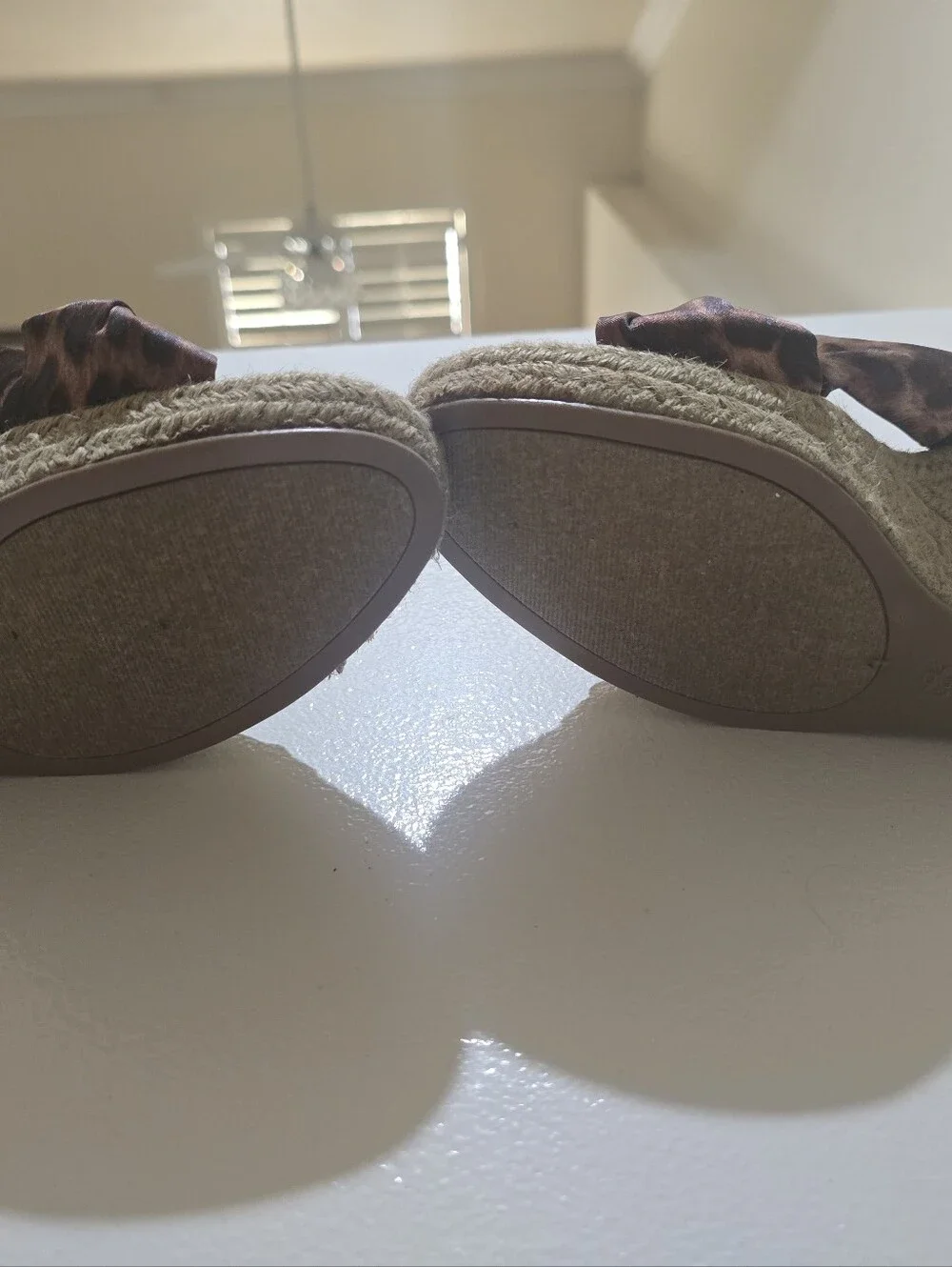 Leopard Print Wedge Slide Sandals - Women